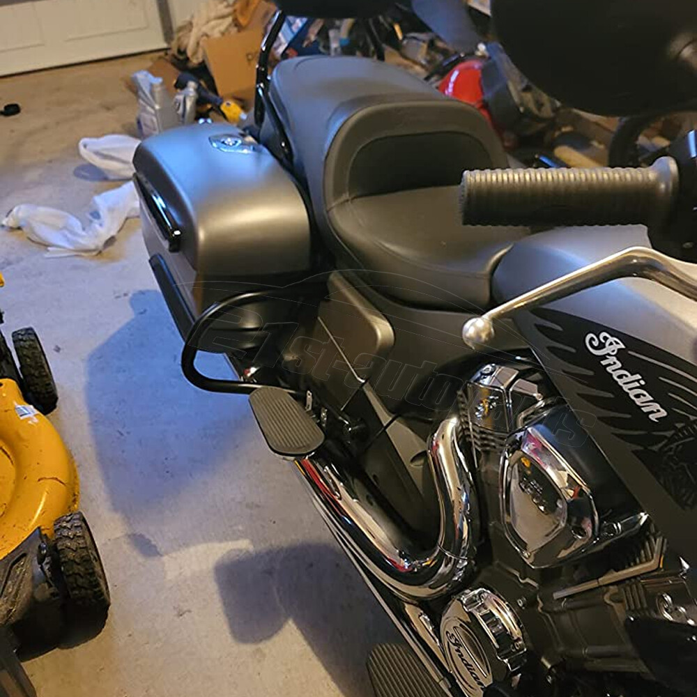 Gloss Black Rear Saddlebag Guard Highway Crash Bar For 2020-UP Indian Challenger