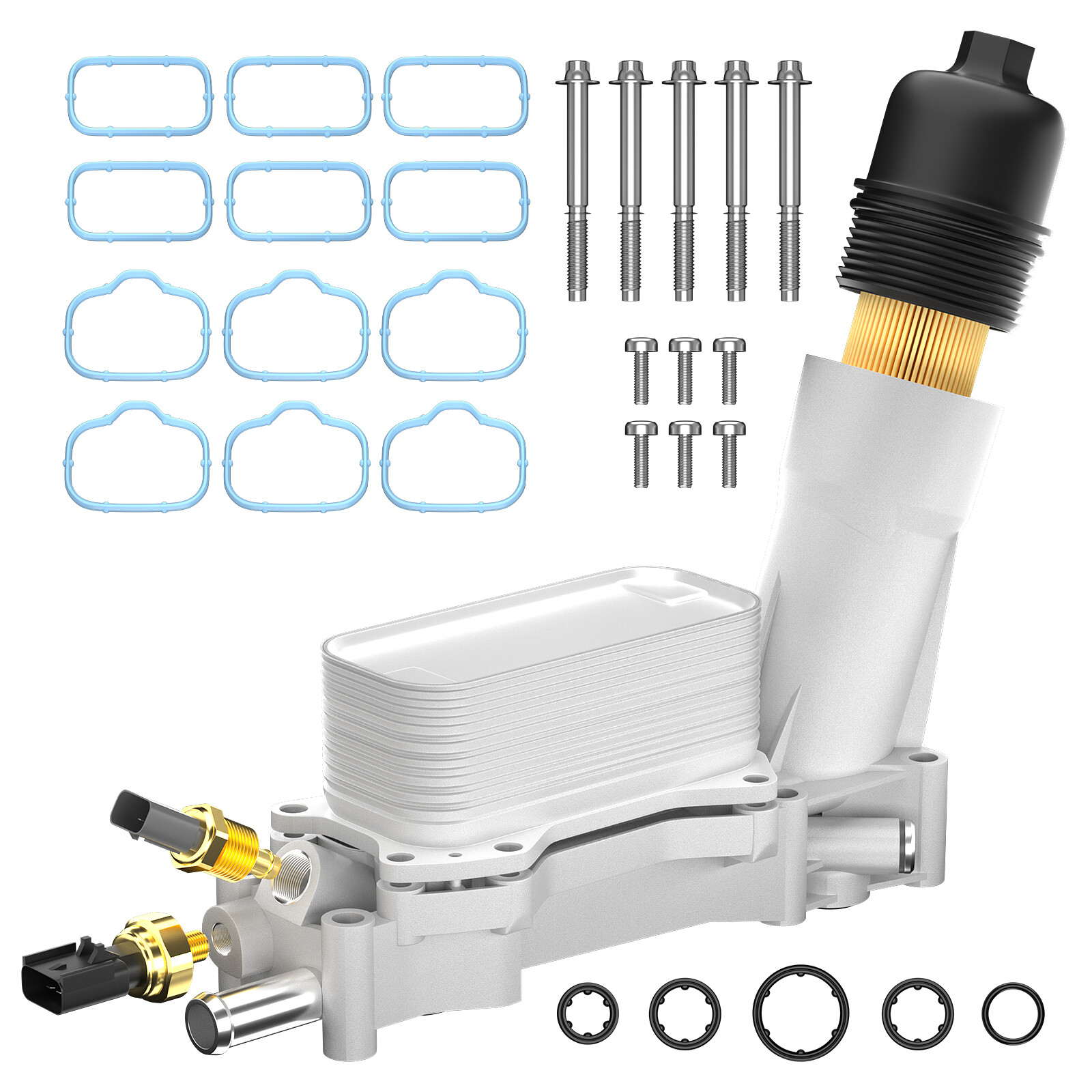 Aluminum Engine Oil Cooler Filter Housing Fit 11-16 Chrysler Dodge Jeep Ram 3.6L