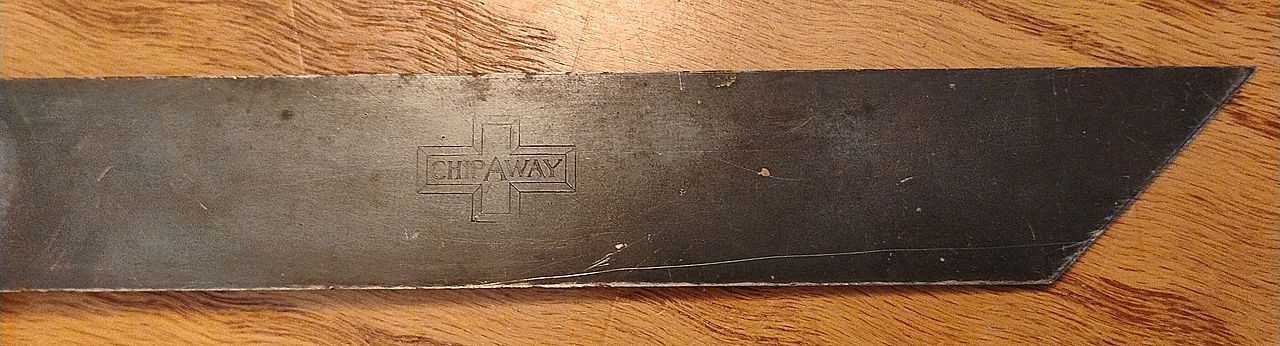 Antique Rosewood & Brass Bevel Gauge Marked "chipAway" Overall Length 16.3" READ