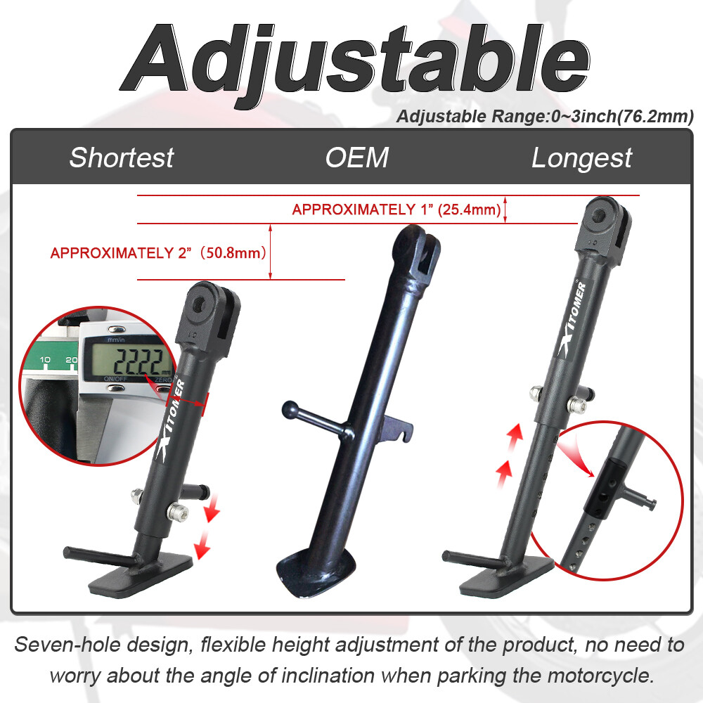 Adjustable Kick Stand Bracket Fit For Honda CBR650R 2019-2024 CB650R 2019-2025