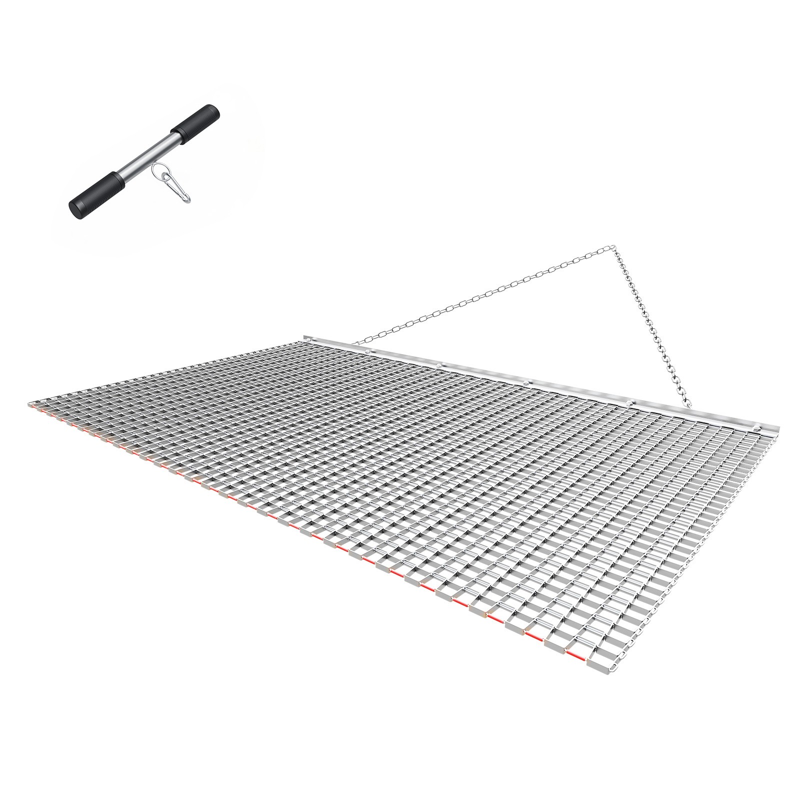 Uimoso 6 x 3 ft Chain Harrow Rake for ATV, UTV, and Tractor Use