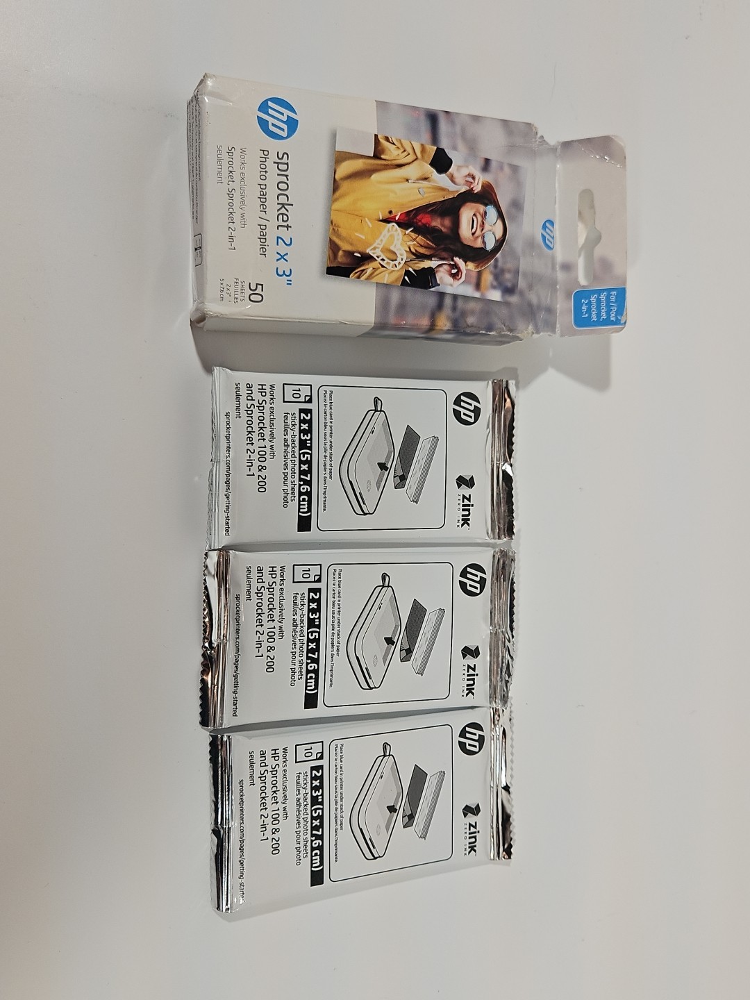 30 SHEETS HP Sprocket Zink Photo Paper 2x3" for HP Sprocket Photo Printers
