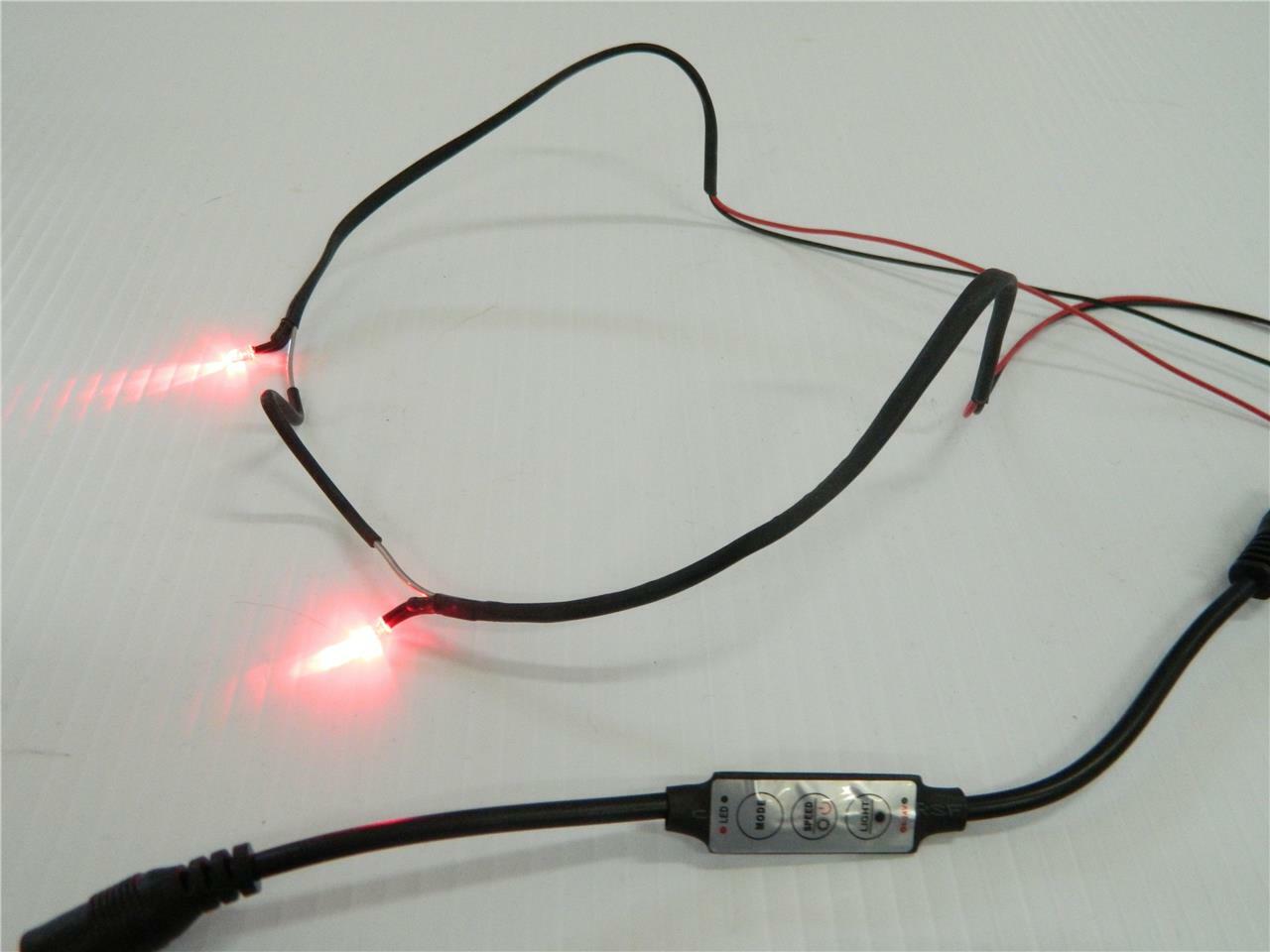 Halloween Prop, Cosplay, costume, Led GLOW Eyes Glasses for Masks, RED LEDs