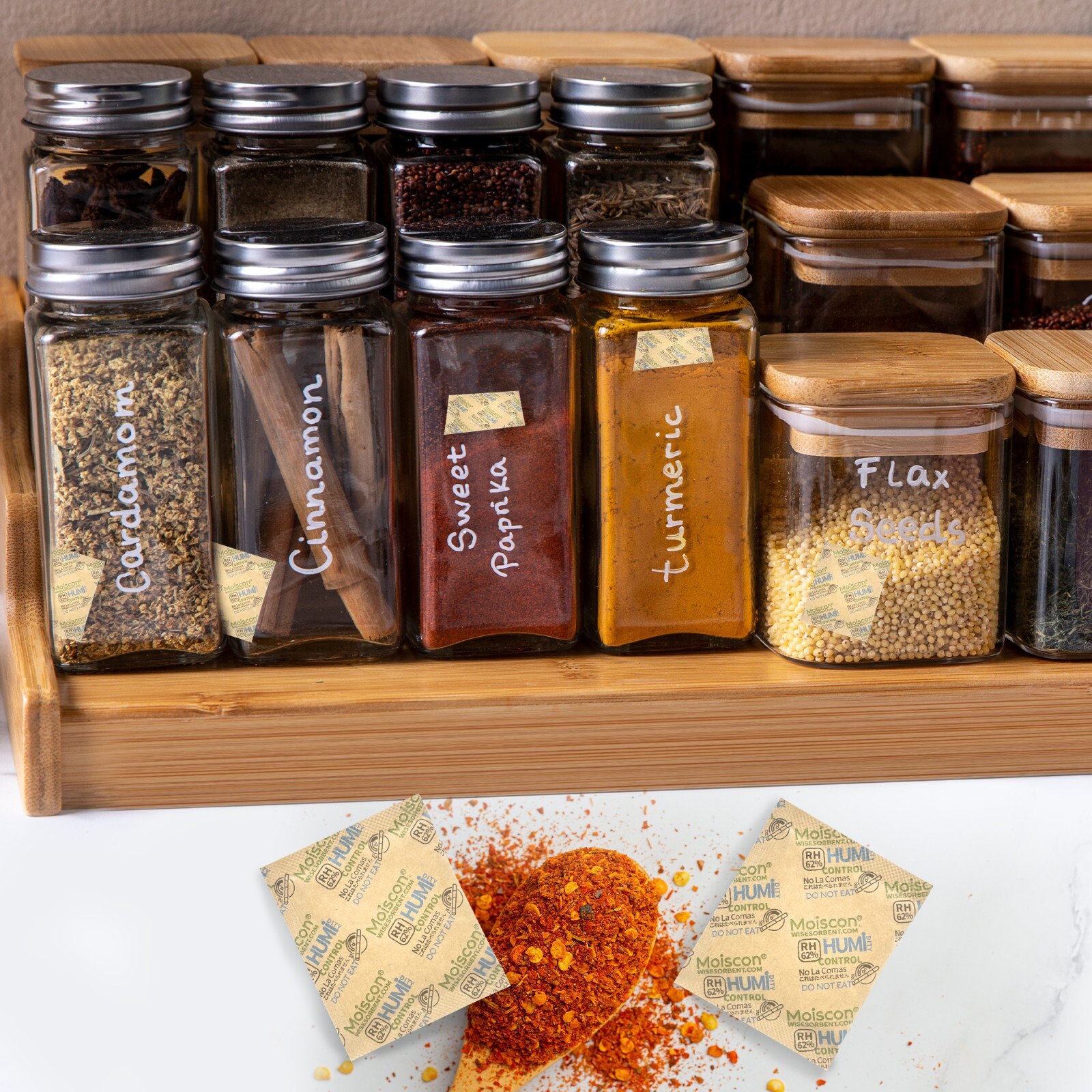 62% RH 8 Gram 2-Way Humidity Control Packs for Storing 1 oz Individually Wrapped