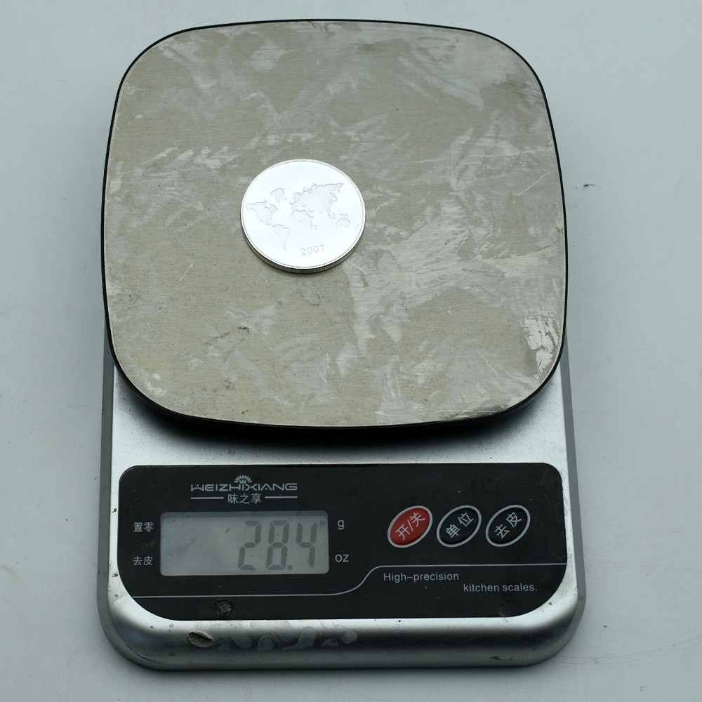 7Pcs New Seven Wonders of the World Coin Set Silver-Tone Commemorative Medals