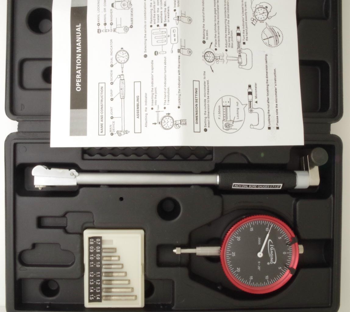 Gaging dial bore gage gauge .7-1.5" motor/engine cylinder hole measuring .0005"