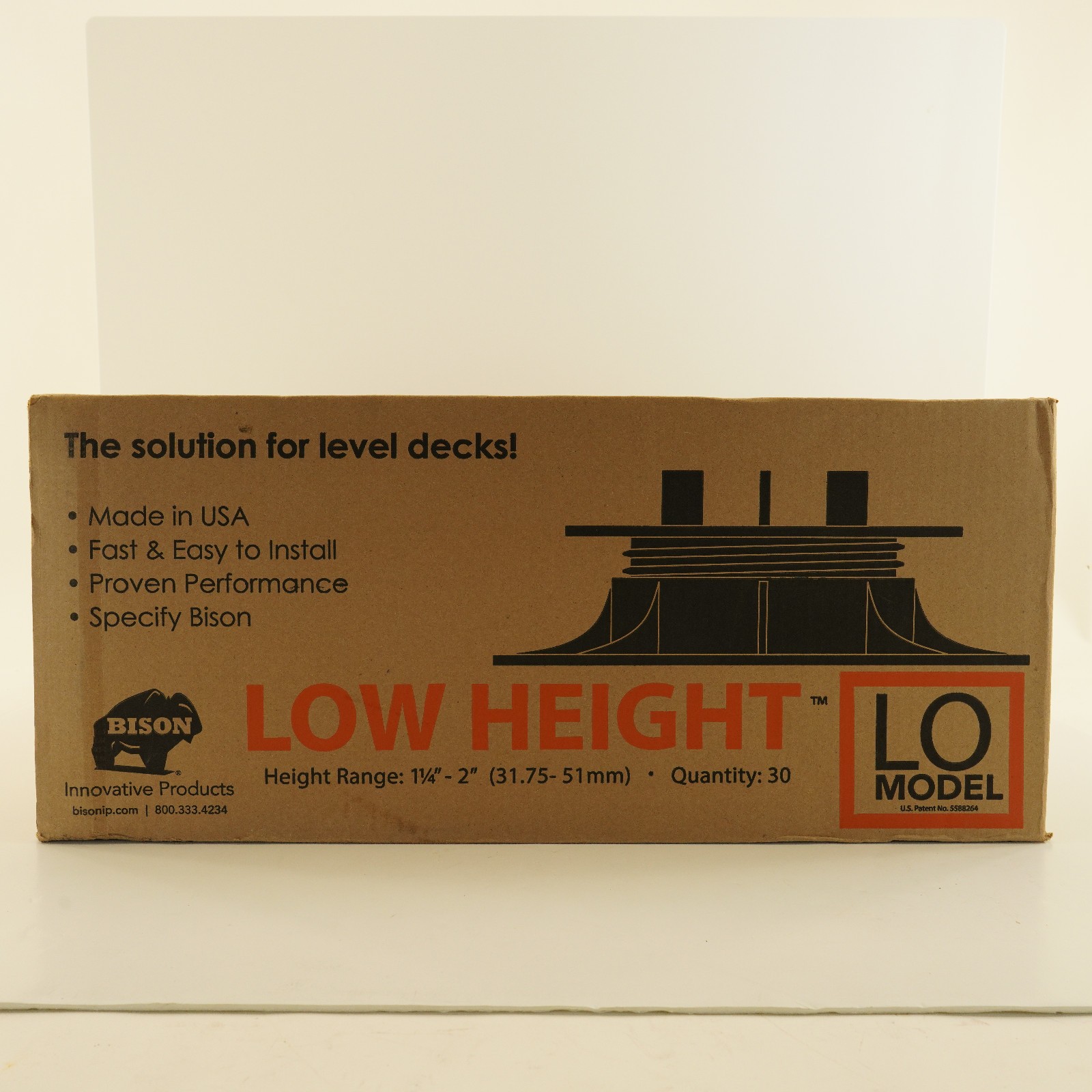 NEW BISON Level Up Adjustable Deck Pedestal Joist Support 30 LO MODEL 1 ¼ -2"