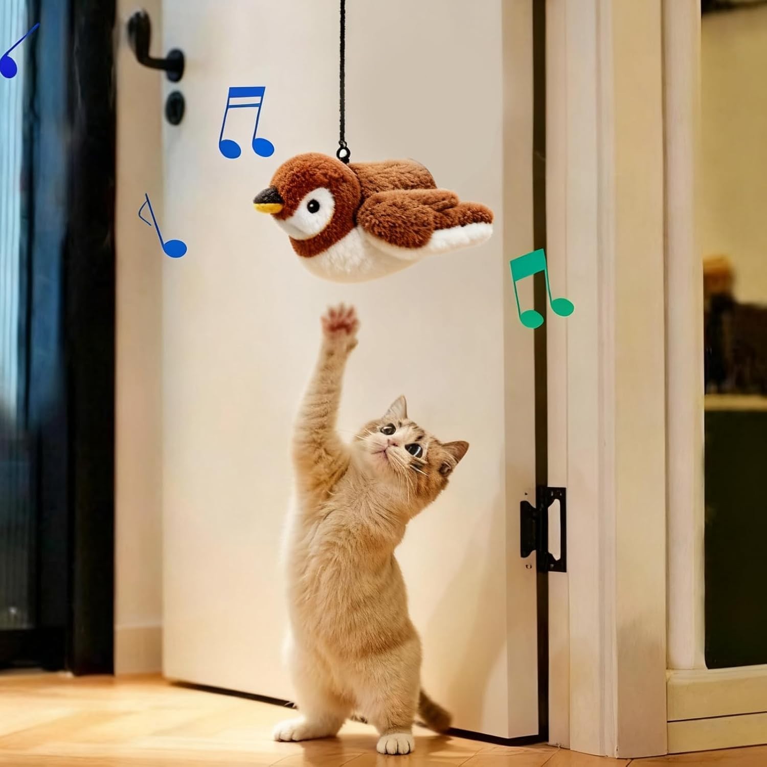 Rechargeable cat toy interactive flying sparrow