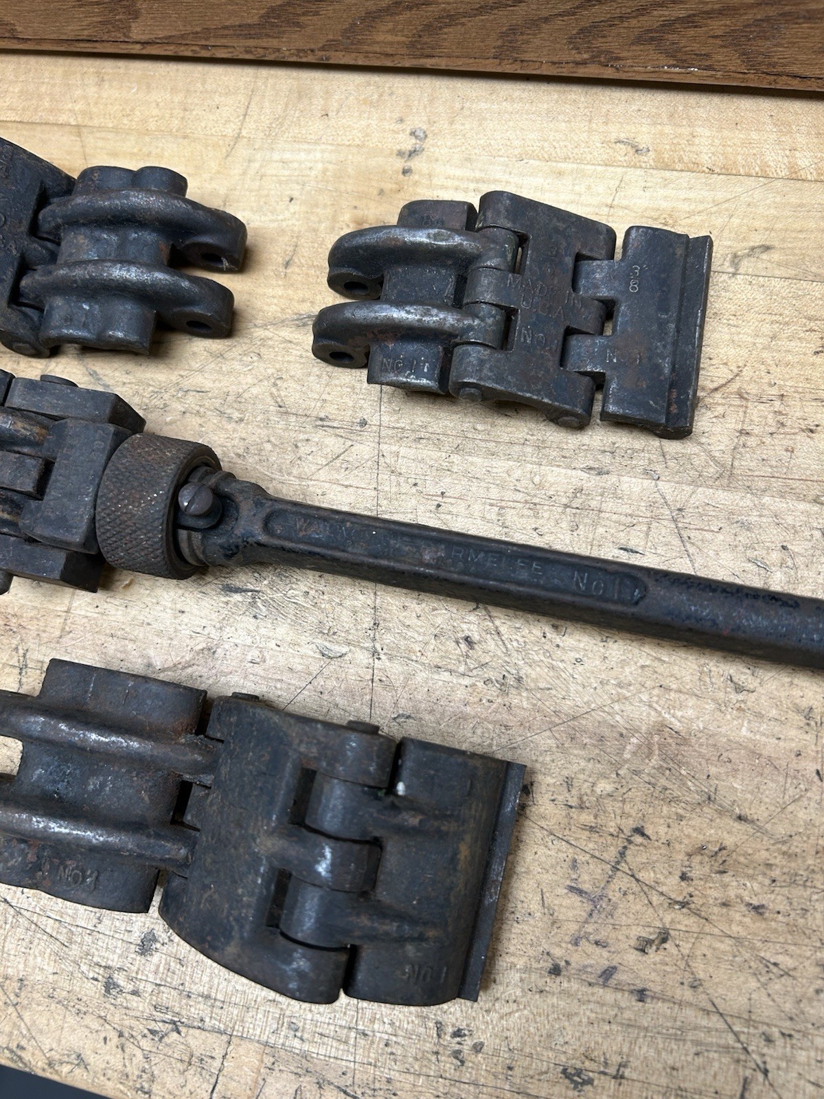 Antique Walworth Parmalee No. 1 Pipe Wrench With 4 Heads, RARE, Pat. 1907, USA