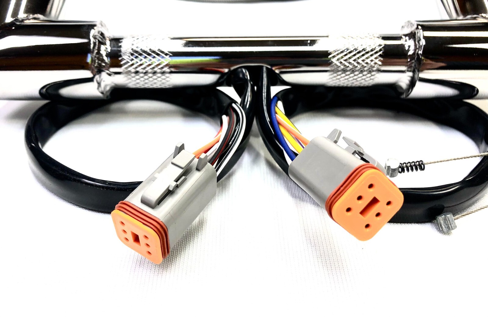 18 X 1.5 " Pre Wired Chrome Ape Hanger Handlebar Kit 07 - 10 Harley Heritage