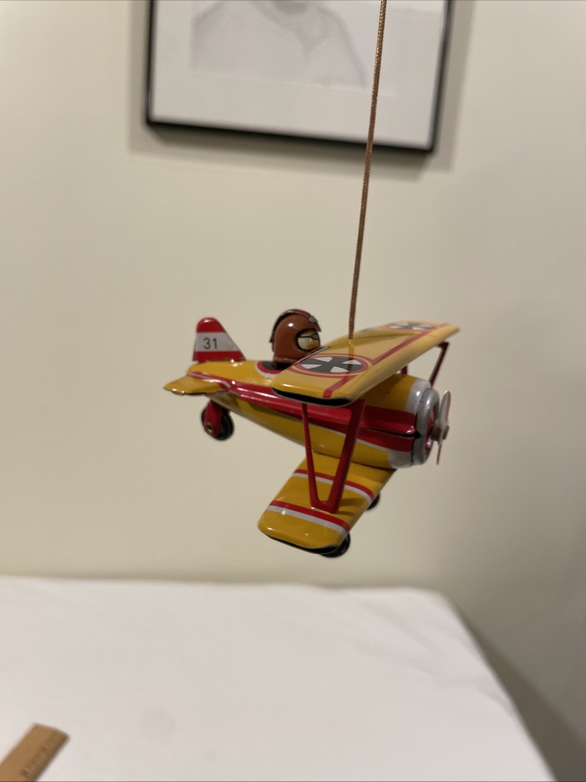 Schylling Bi-Plane Tin Toy Christmas Ornament Collector Series 3.5in