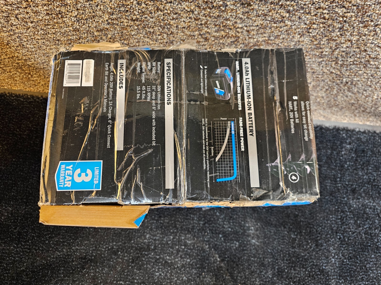 HART HGAUG011VNM Brushless 6" Earth Auger 20V System For Post Hole Digging