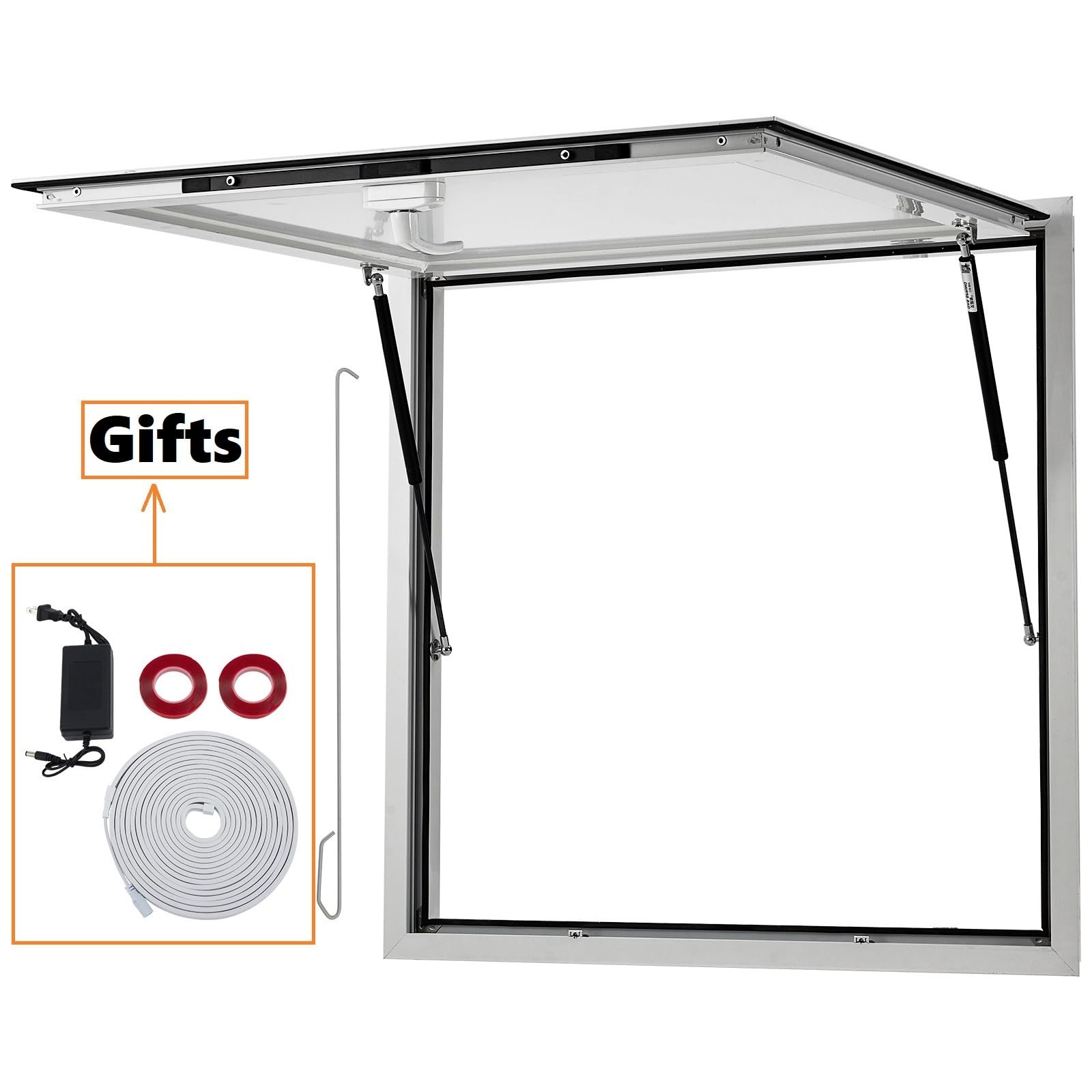 36x24" Food Truck Service Window 85° Weatherproof Aluminum Awning Door W/Lock