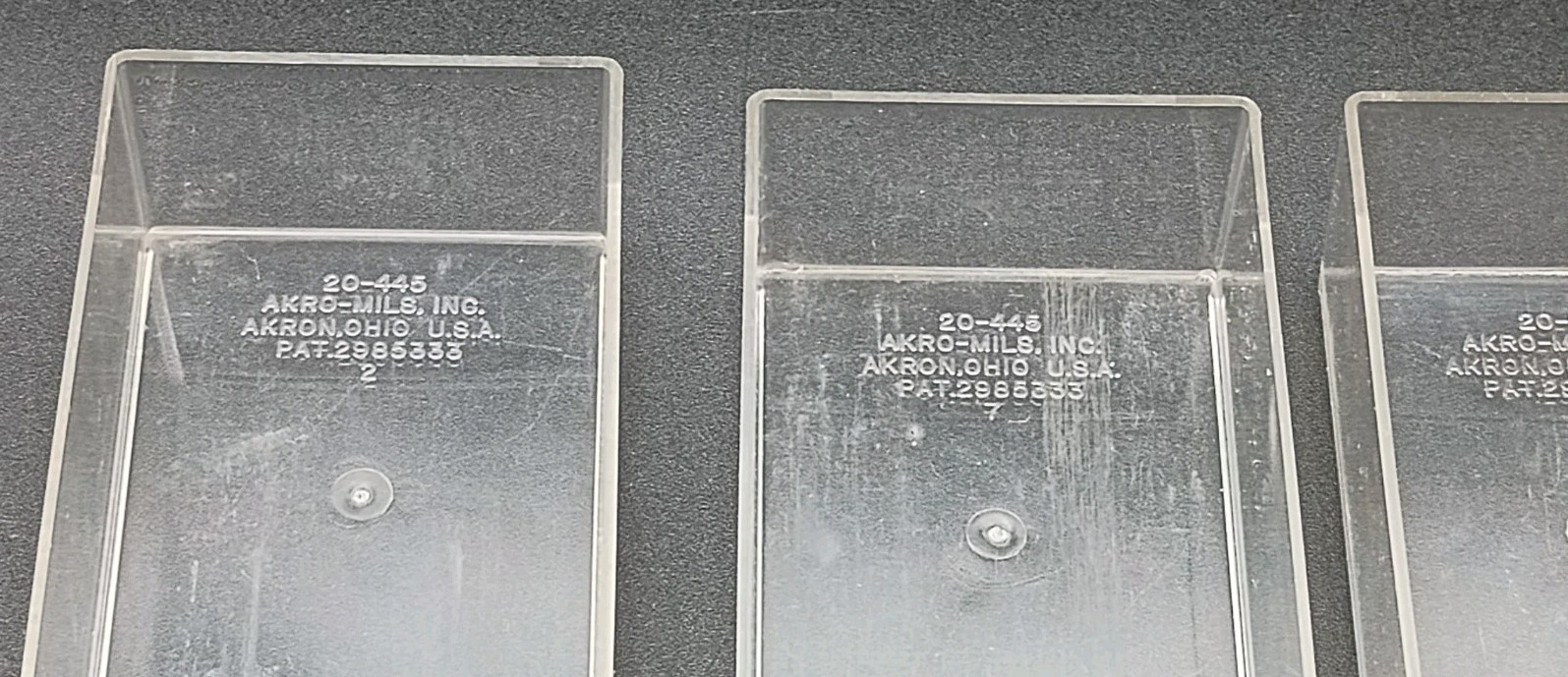 4 Hard Plastic Akro-Mills Replacement Drawers 20-445 Plastic Drawers