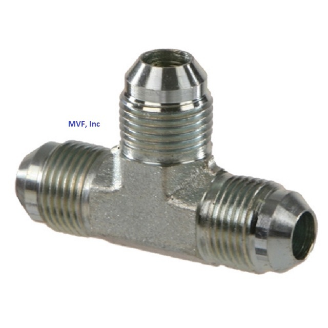 Hydraulic 3/8" JIC Union Tee, JIC Male x JIC Male x JIC Male PLTD Steel 2603-06
