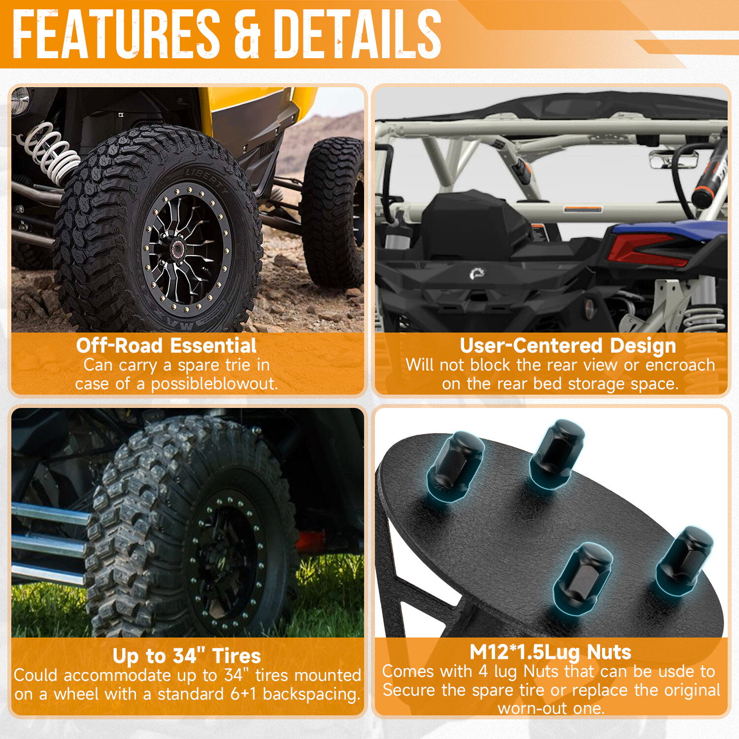 For Can-Am Maverick X3 2017-2024 New Spare Tire Carrier Mount Rack Holder Turbo