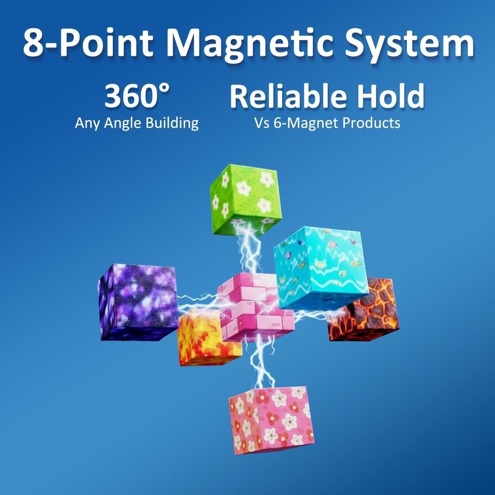 150 pcs Magnetic Stacking Cubes Building Blocks Toy Set for Kids, Boys And Girls