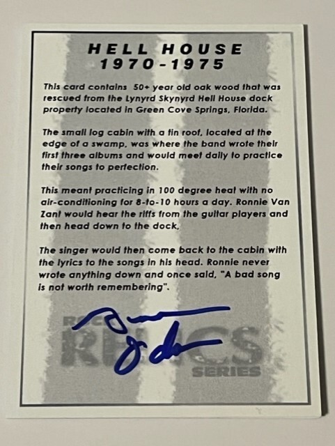 Lynyrd Skynyrd Signed Hell House Historical Rock Relics Card Gene Odom 50+ Wood!