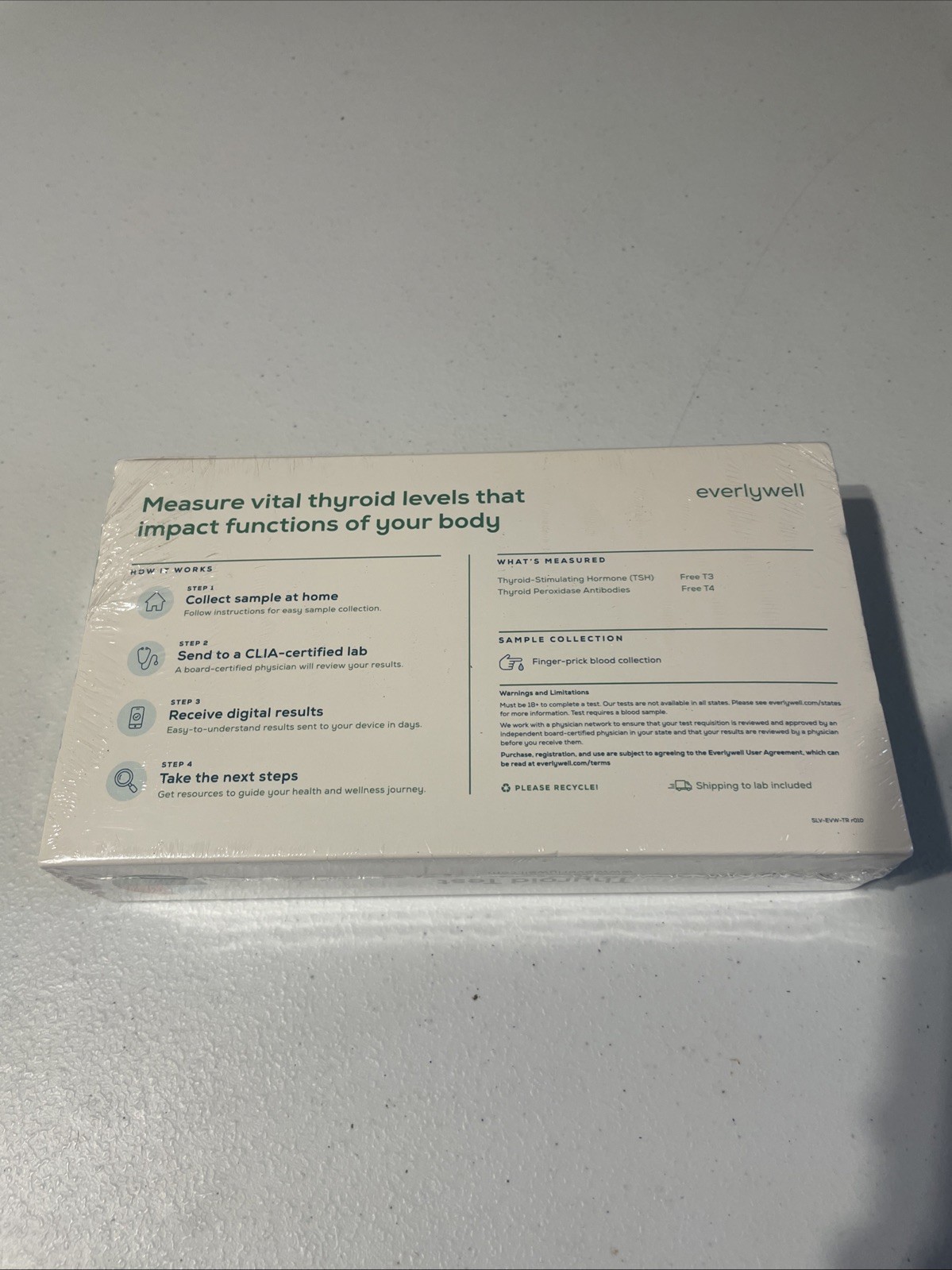 Everlywell Thyroid Test at-Home Collection Kit New - EXP 5/27