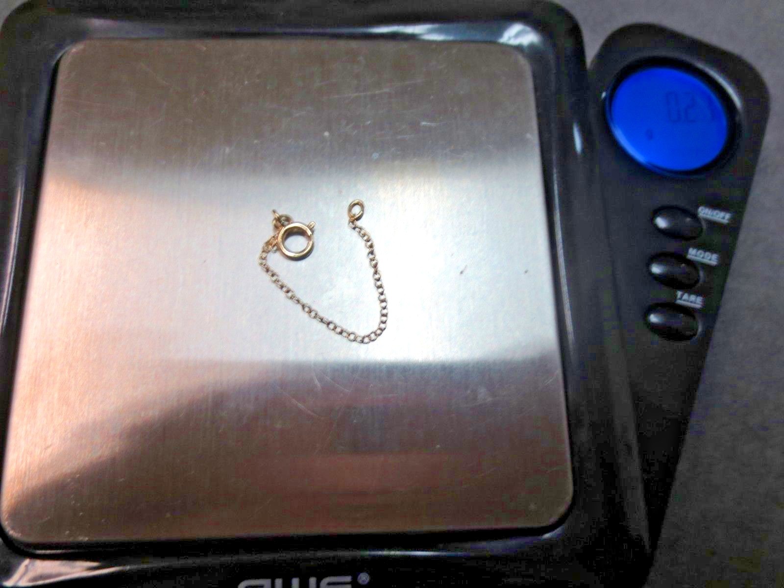 2.25" 14K Solid Y. Gold Safety Chain Extender 1.2 mm Width w/ 5mm Spring Clasp