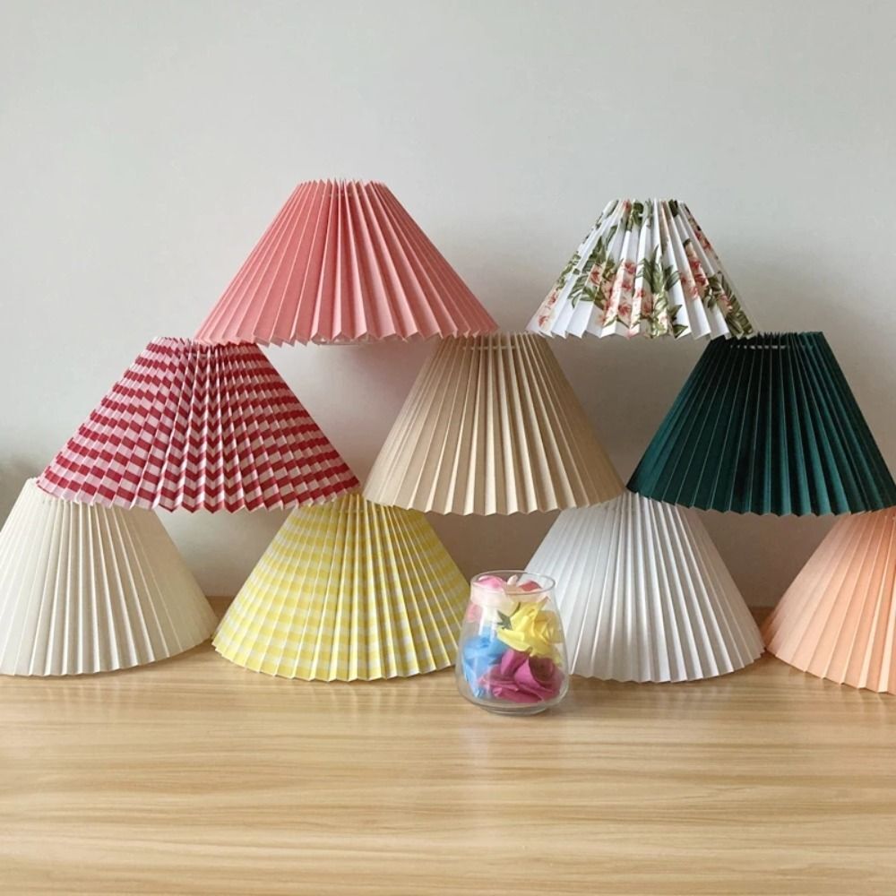DIY Pleated Lampshade Table Lamp/Floor Lamp Cover E27 Lighting Accessories