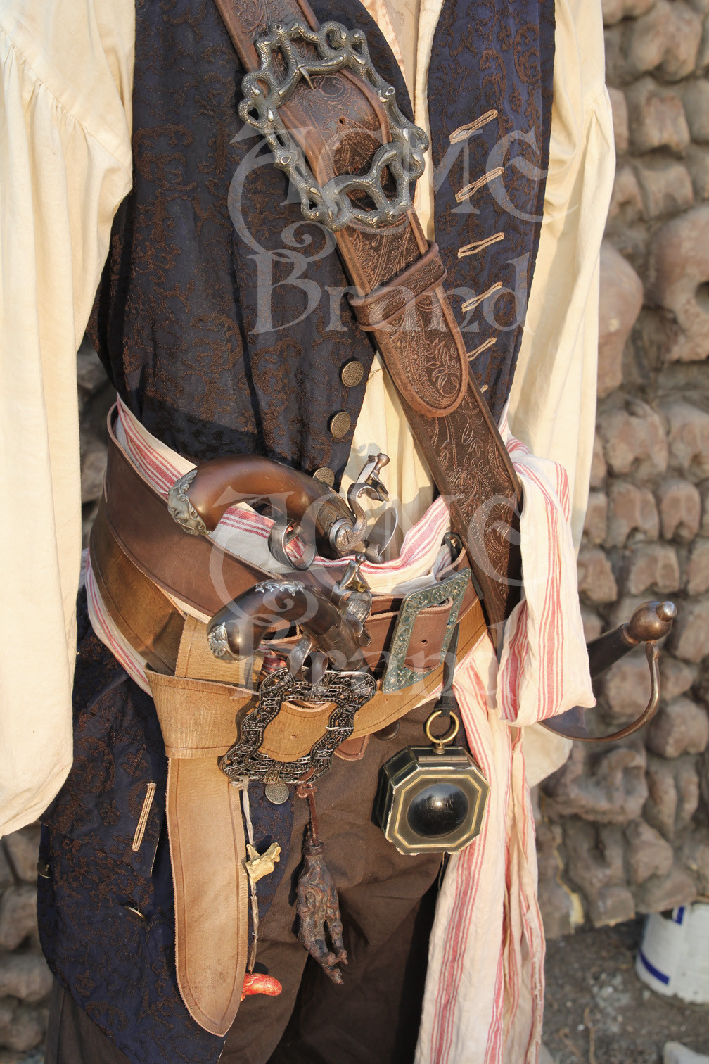 Jack Sparrow Screen Acurate Embossed ( Leather Baldric only ) Pirate Baldric