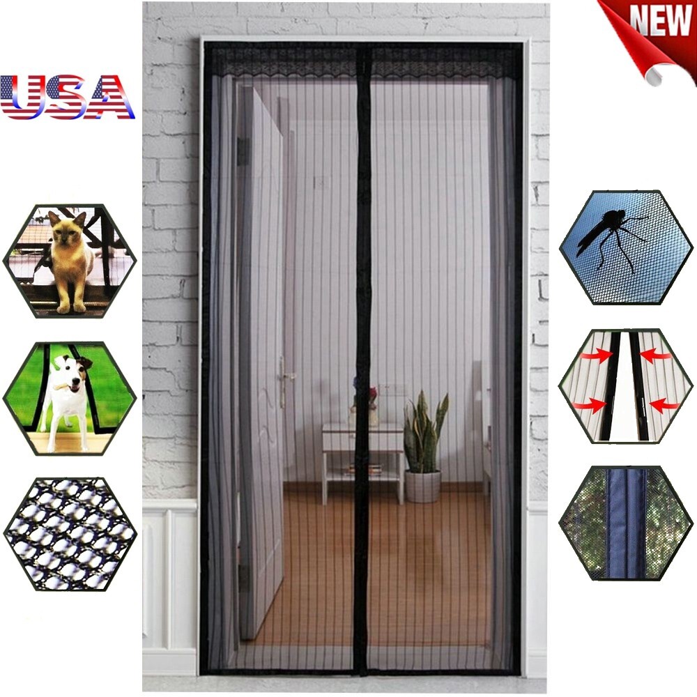 Magnetic Screen Door Retractable Mesh Net Pet Patio Hands Free Mosquito Magic