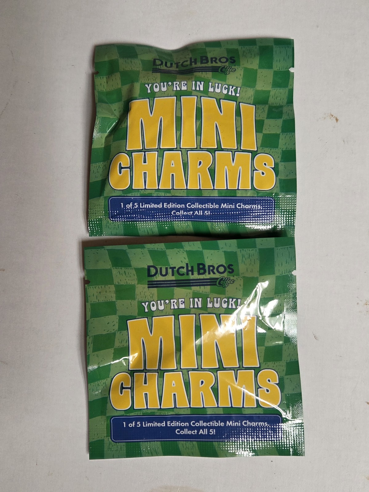 Dutch Bros Mini Charms UNOPENED Lot of 2 New In Package St. Patrick's Day