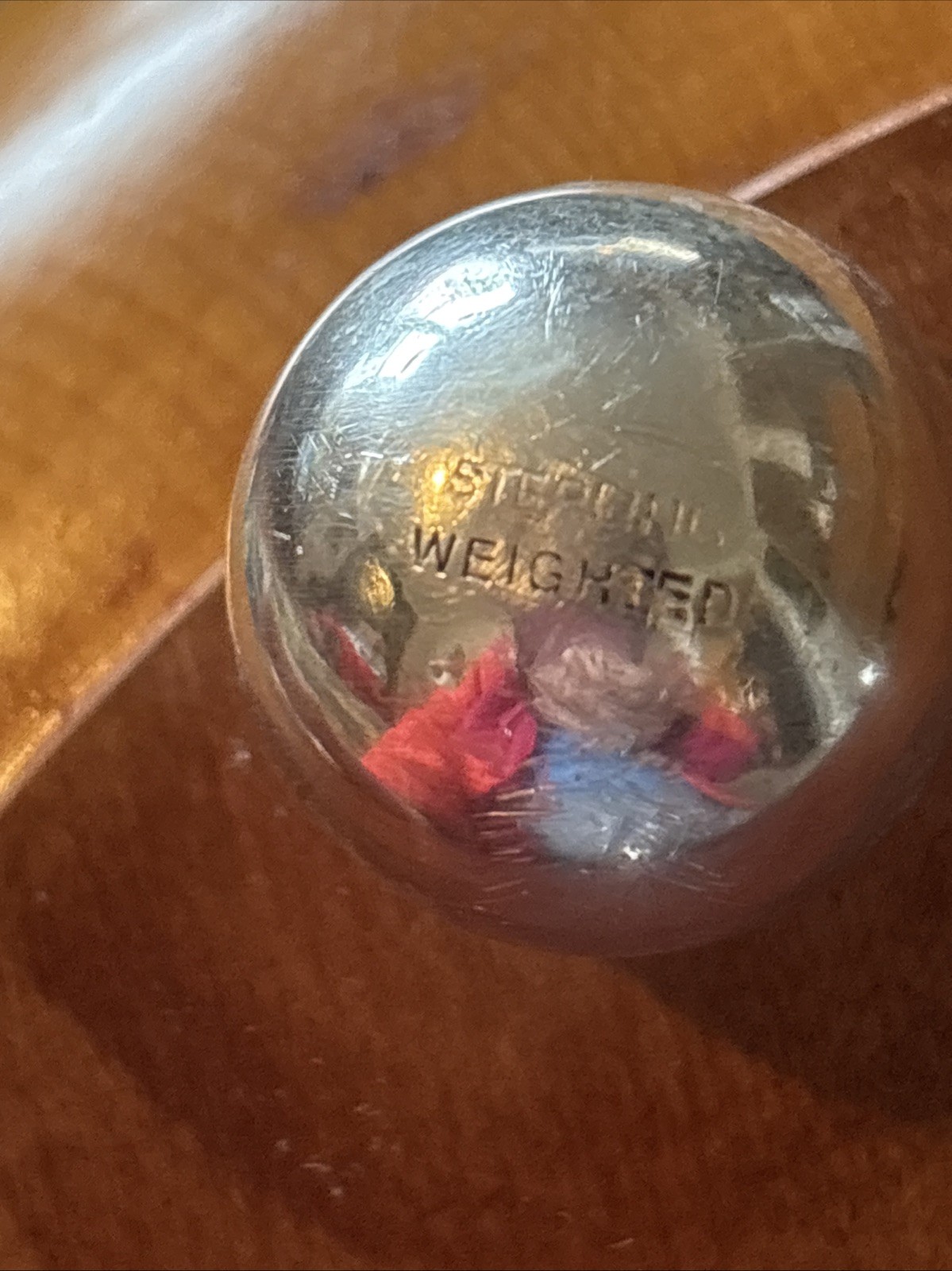 Solid Wood Salad Bowl 3 Sterling Silver Ball Feet Beautiful 9.5”