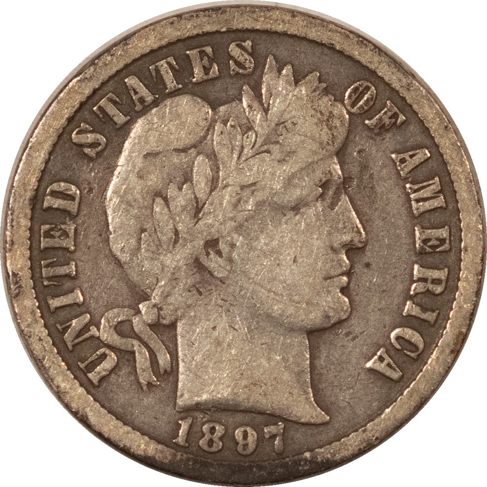 1897-O BARBER DIME - STRONG DETAILS FOR THE DATE, BUT WITH MINOR ISSUES!
