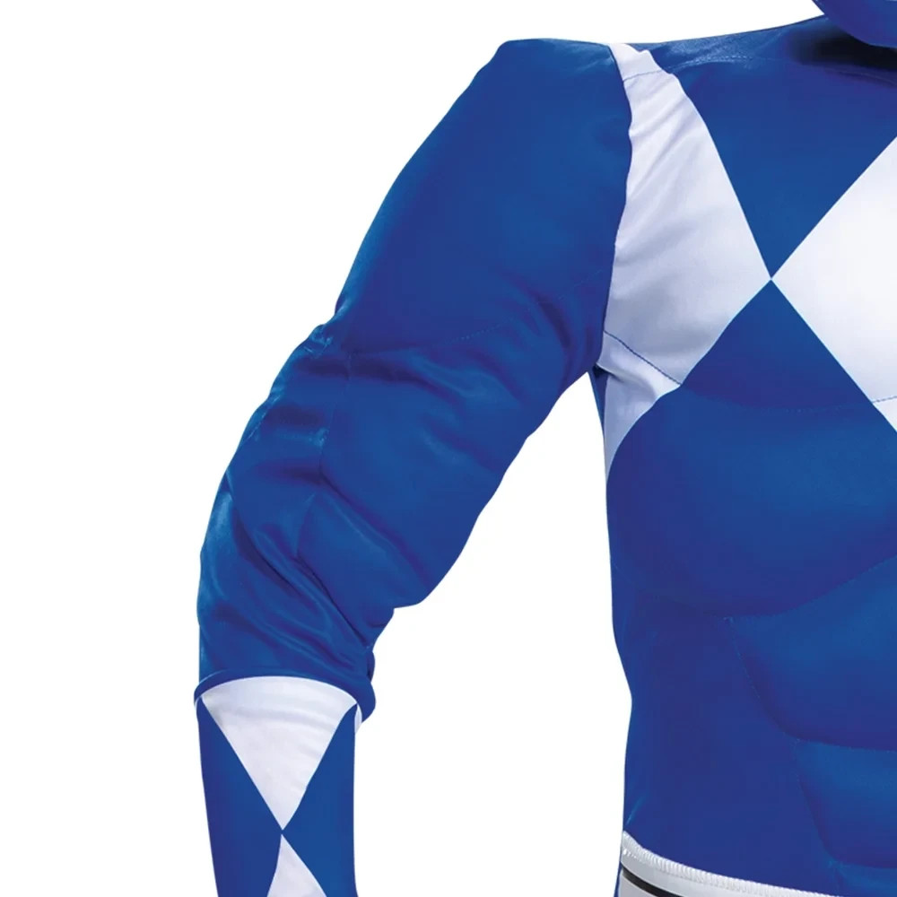 MIGHTY MORPHIN POWER RANGERS CLASSIC MUSCLE BOY'S COSTUME SMALL 4-6, BLUE RANGER
