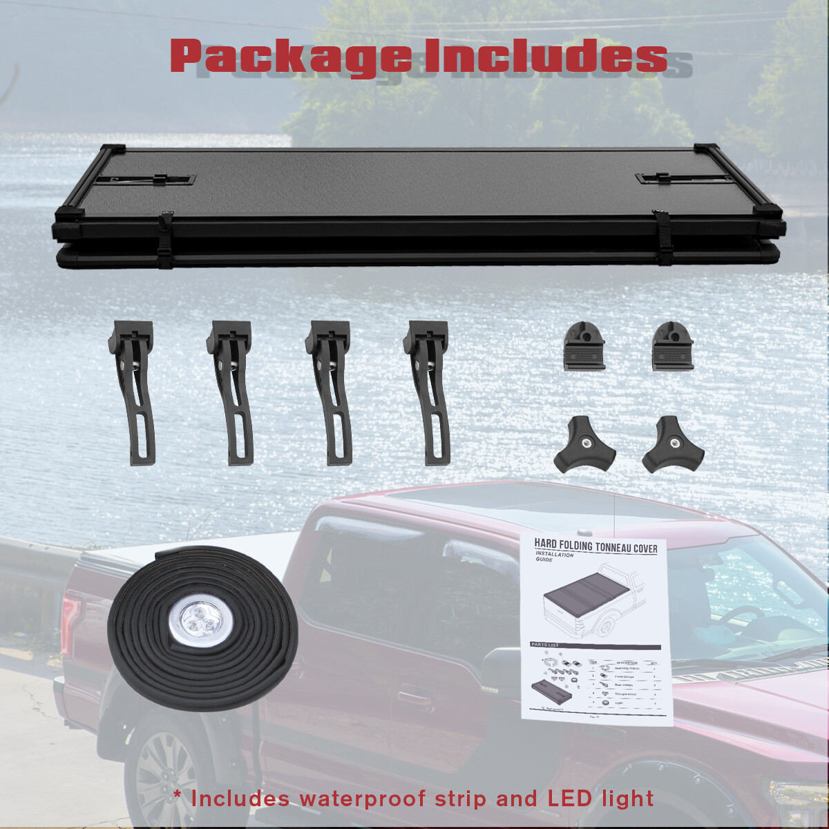 6.8FT Hard Tri-Fold Tonneau Cover Truck Bed for 1999-2024 F250 F350 SuperDuty