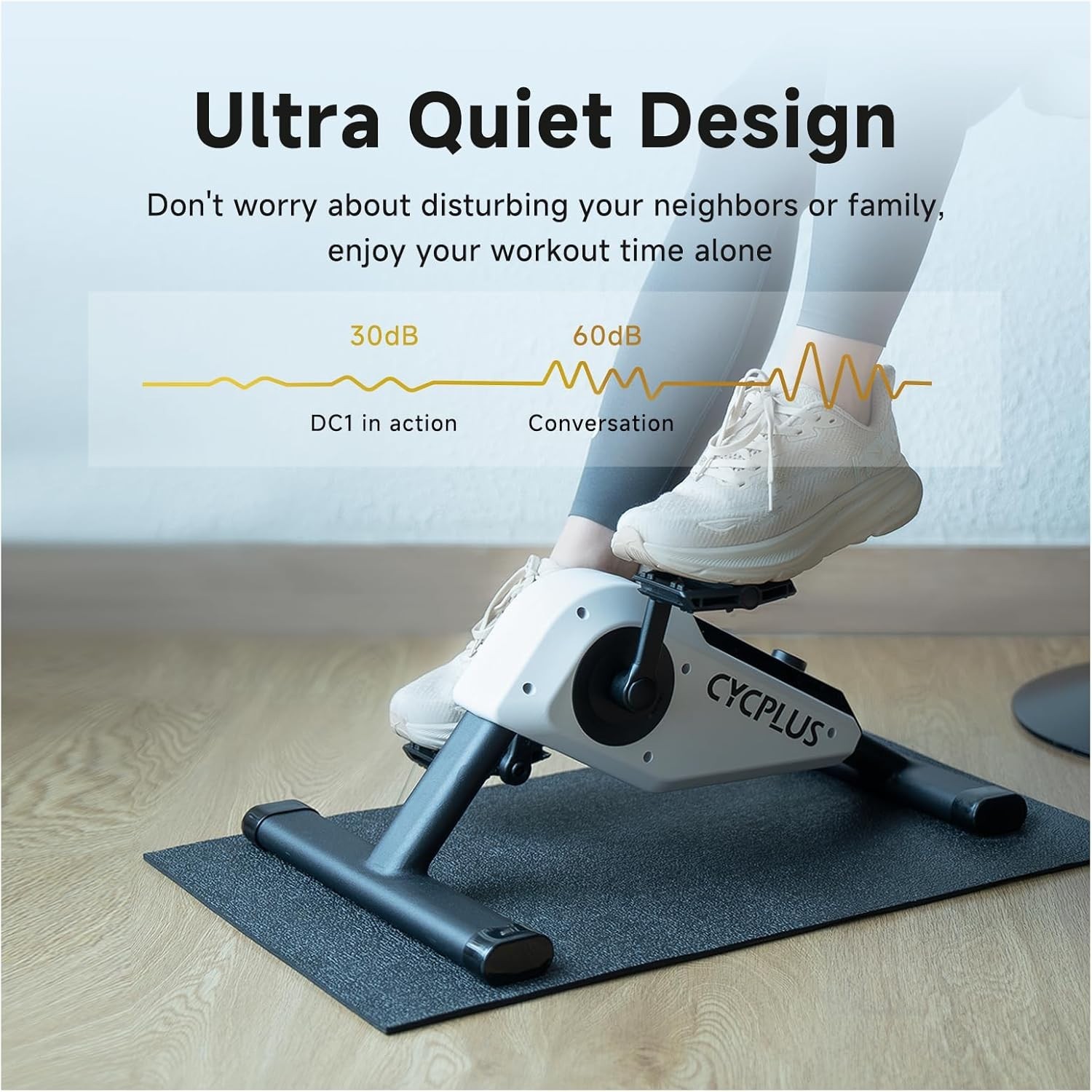 CYCPLUS mini exercise pedal exerciser | Self-Powered 160W | ERG Mode & App Sync,