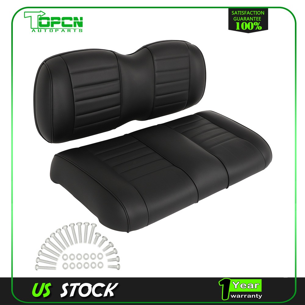 Black Luxurious Golf Cart Front Seat Cushion Set Fits EZGO GOLF CART TXT