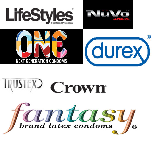 Lifestyles, Trustex, One, Crown, NuVo, Fantasy, & Durex -  BOXED - 100 Condoms