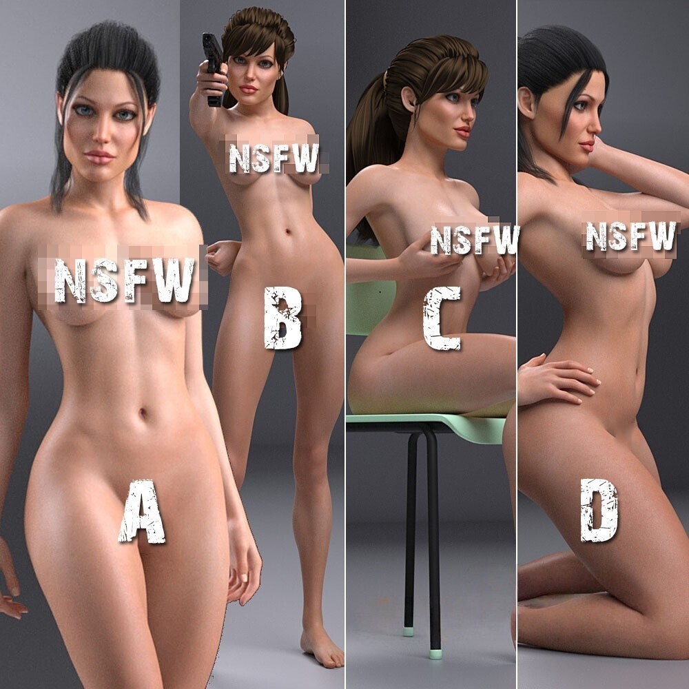 Jolie Lara Croft NSFW Nude 1:4 Model Kit Unpainted 3d Print GK Statue Figure