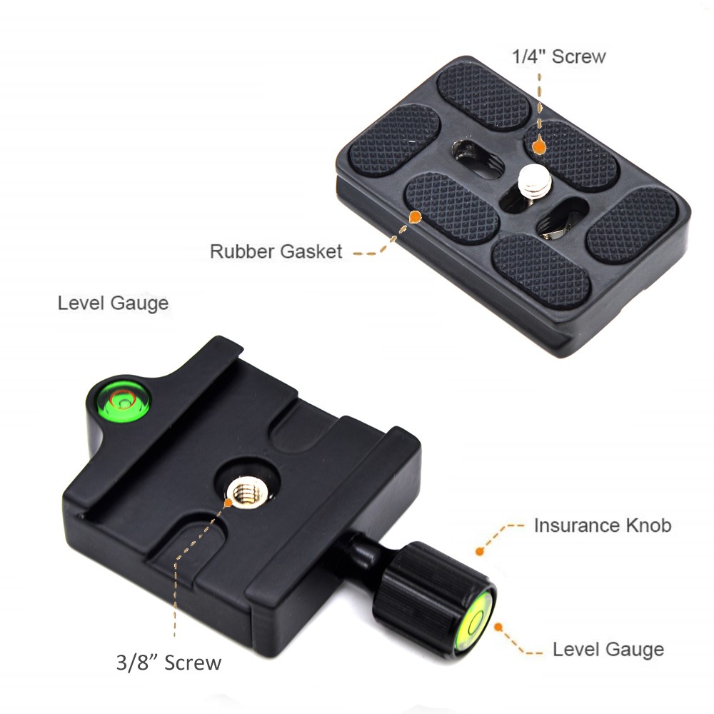 Adapter Plate Square Clamp + Quick Release Plate for Arca-Swiss Tripod BallHead