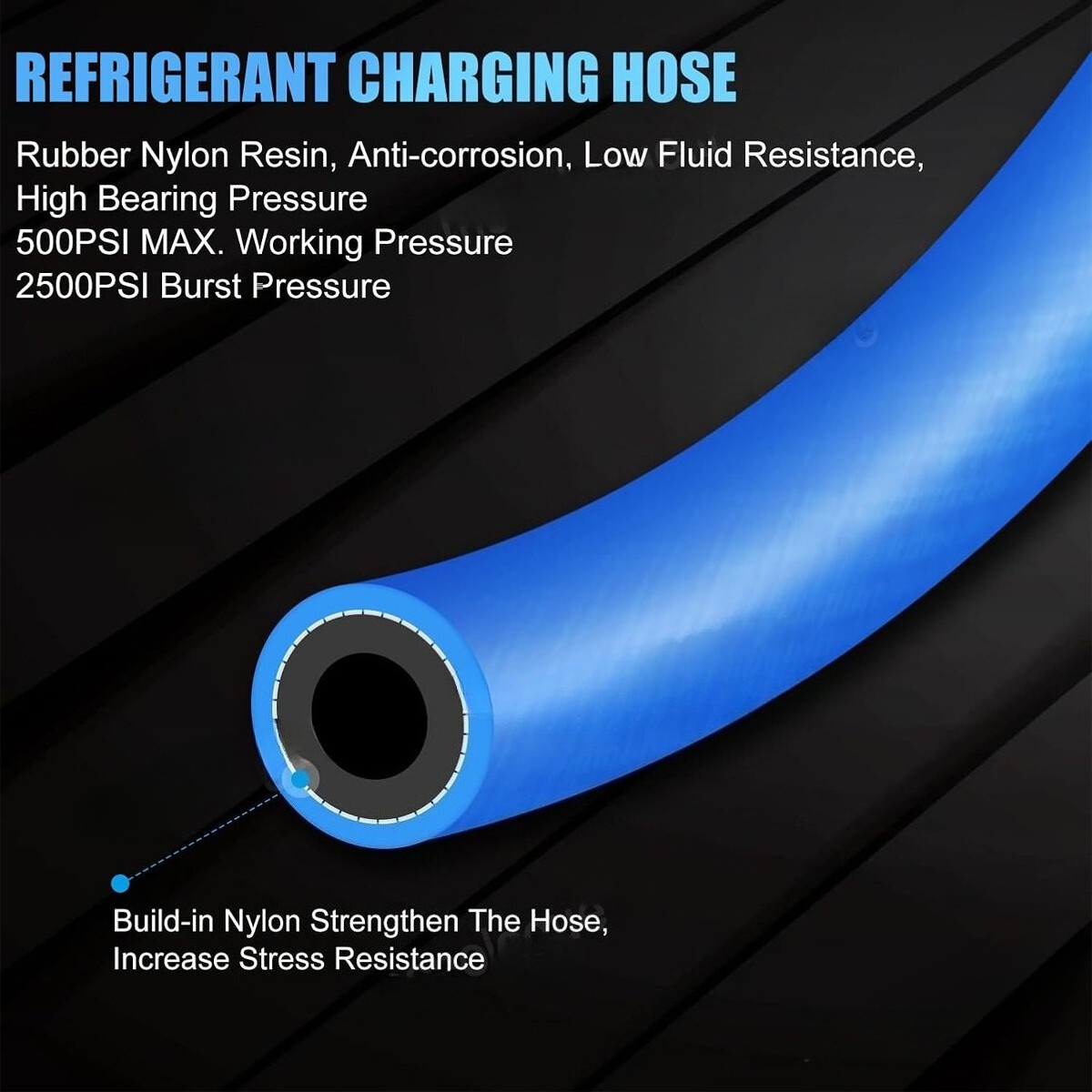 Self-Sealing R134A Refrigerant Recharge Kit, AC Recharge Hose Kit with Gauge NEW