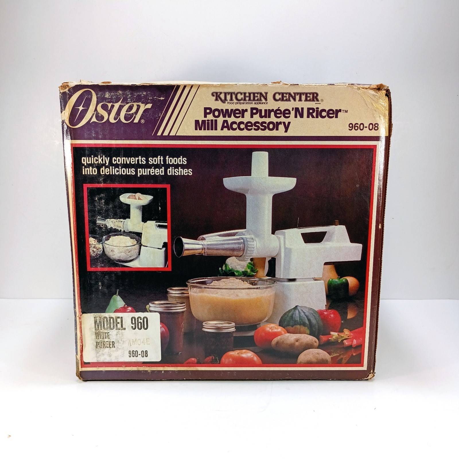Oster Kitchen Center Power Puree 'N Ricer Mill Accessory 960-08 New Open Box