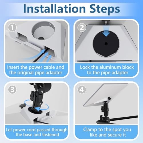 Starlink Mini Mount, Clamp RV Pole Mount, Adjustable Clamp for
