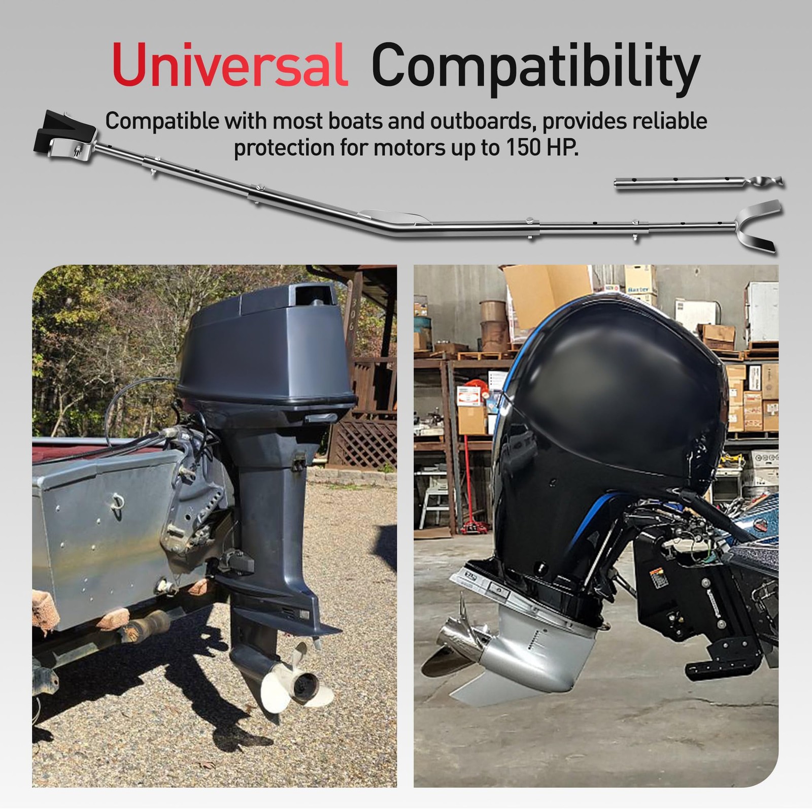 Boat Transom Saver Heavy Duty Adjustable 28-59in Outboard 150HP