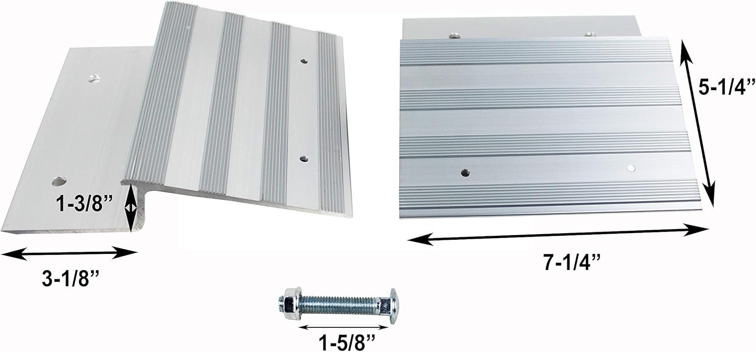 Aluminum Ramp Top Kit for 2" x8" Boards - 1400 lbs Capacity & Non-Skid Surface