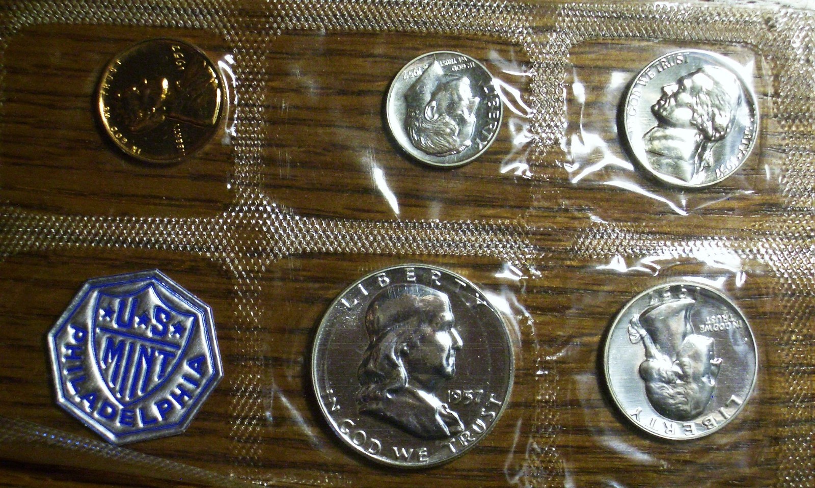 1- OPENED 1957 SILVER PROOF SET FROM US MINT