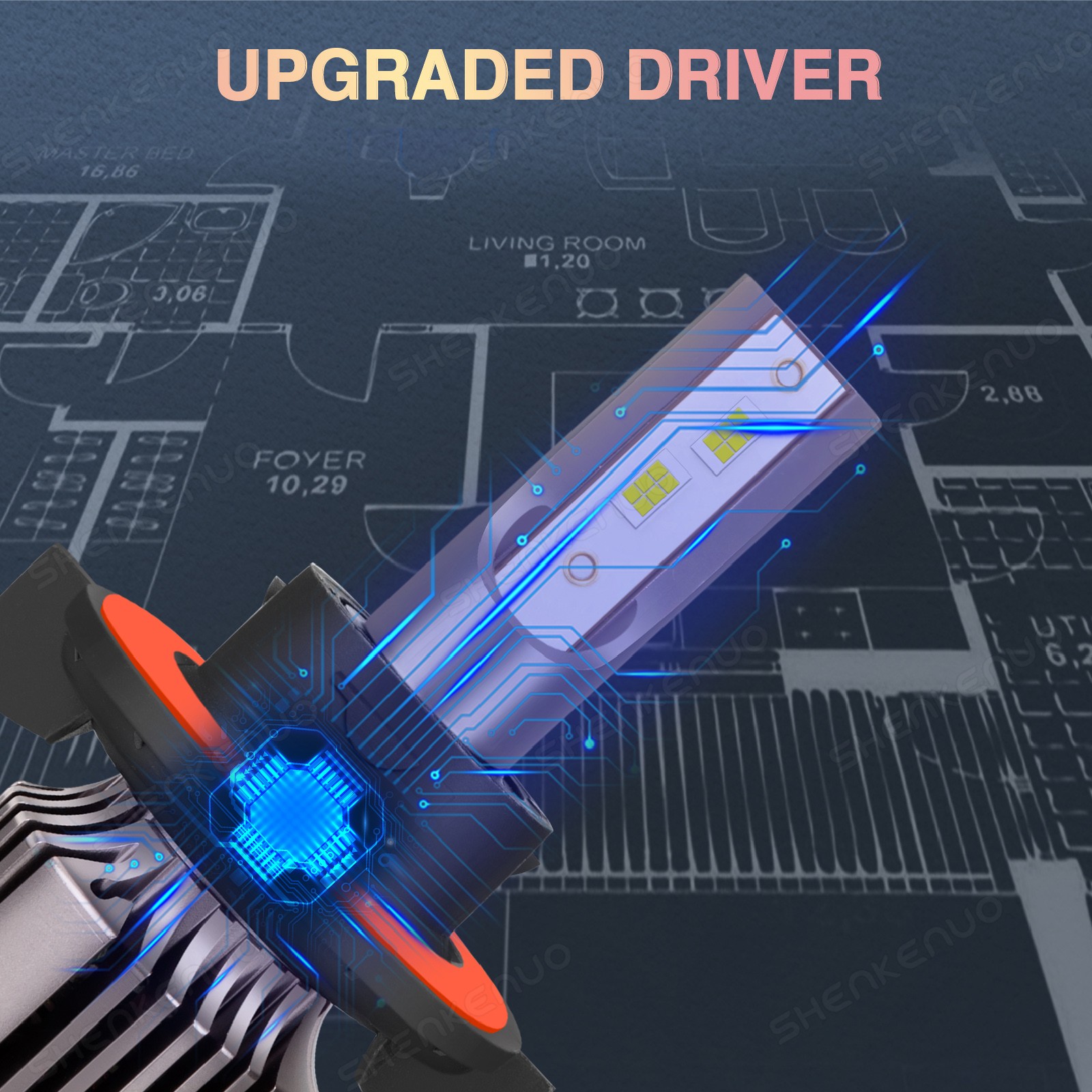 Pair Hi/Low Beam Bright LED LIGHT BULBS For SKI-DOO Gen4 pn 415130081 12v 100W