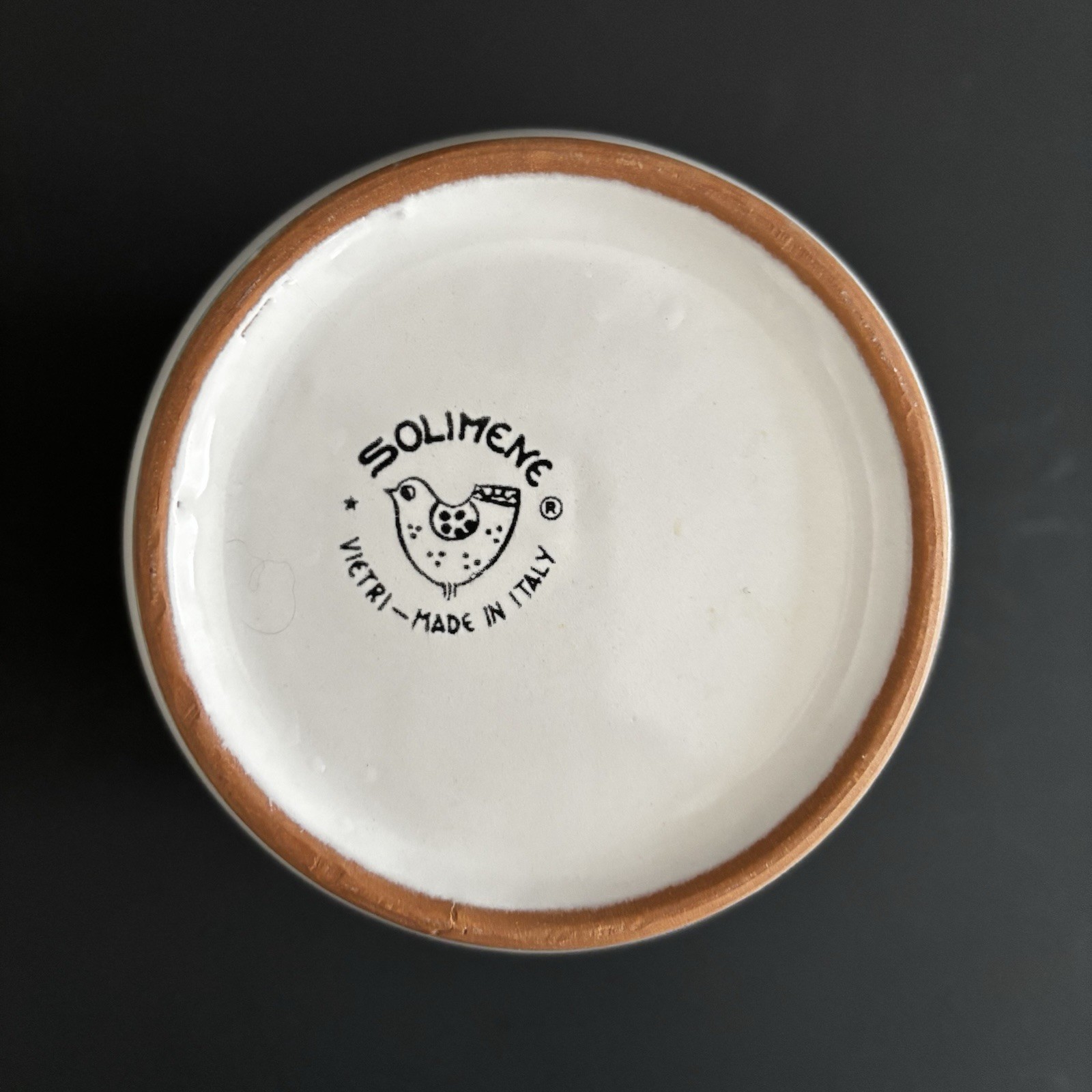 Solimene Vietri Bunny Rabbit Carrot 6.25” Utensil Crock Jar Container Italy