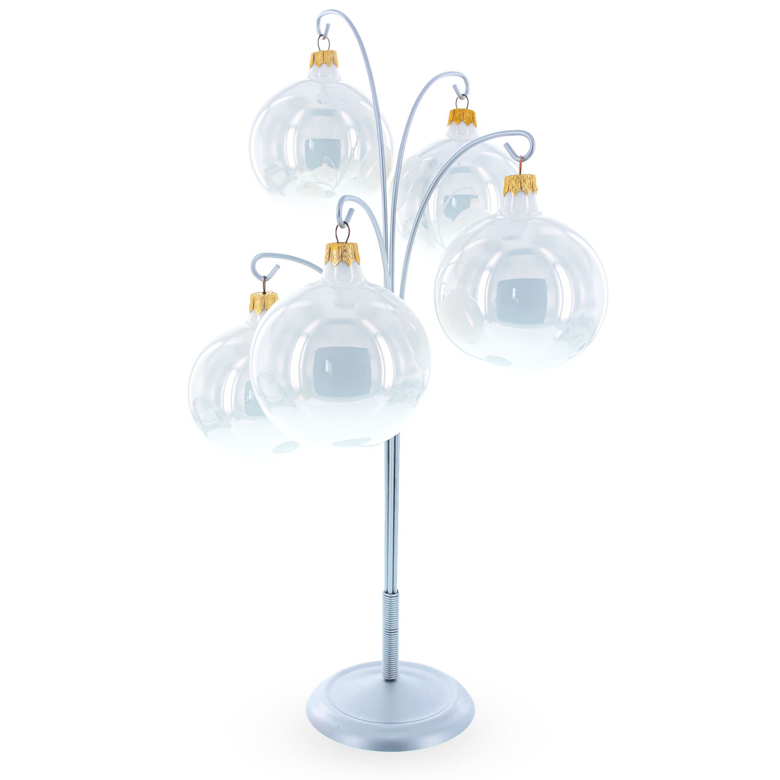 5 -Arm Scroll Tree Branches Silver Metal Display Stand 14.5 Inches (Poland)