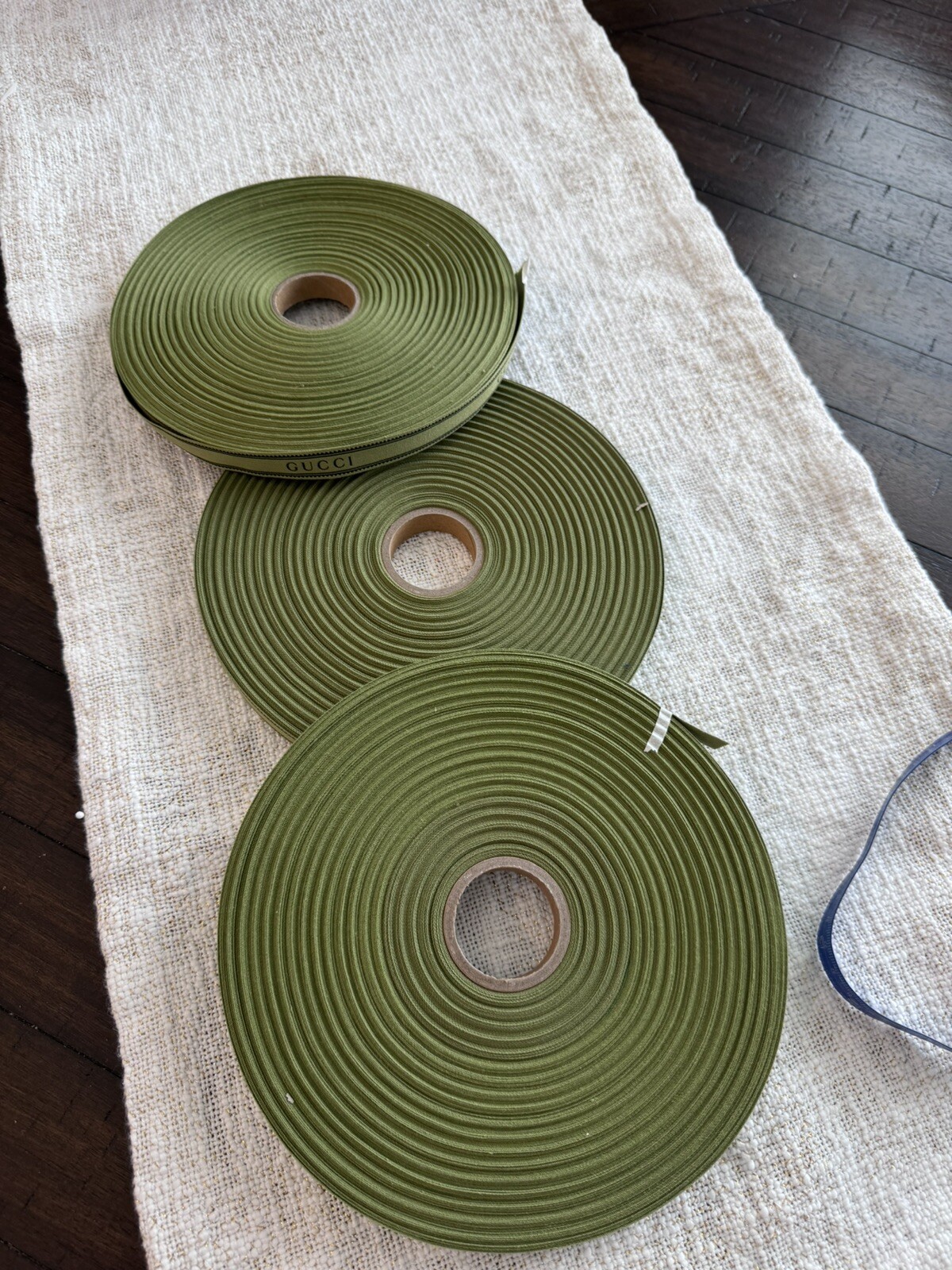 Authentic GUCCI Ribbon Green With Logo 100 Meters (120 Yards) Roll x 16mm NEW