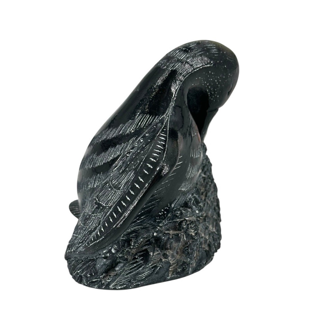 Vintage Canada Aardvark Swan Canadian Goose Duck Hand Carved Soapstone Black