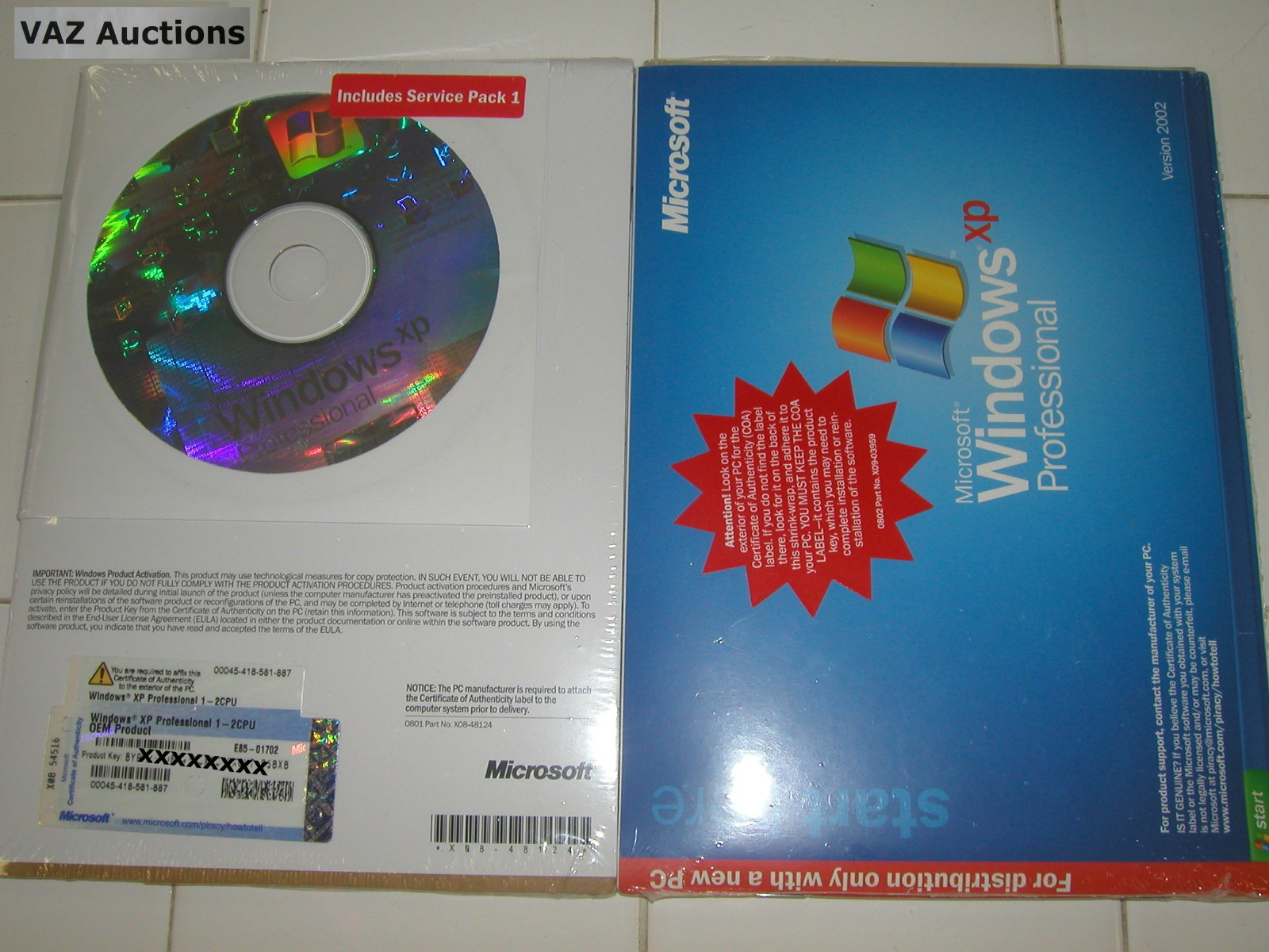 MICROSOFT WINDOWS XP PROFESSIONAL FULL VERSION w/SP1 & SP3 MS WIN PRO=NEW SEALED