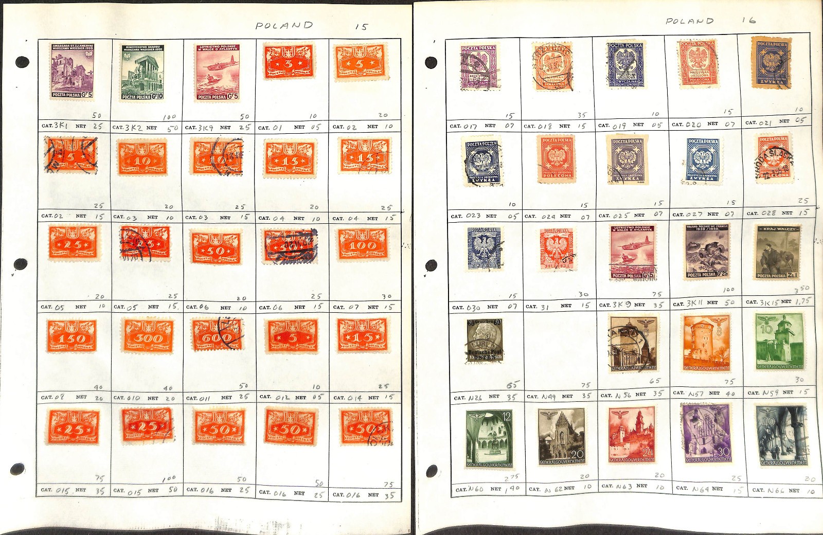 Poland Stamp Collection on 30 Pages, Neatly Identified (CB)